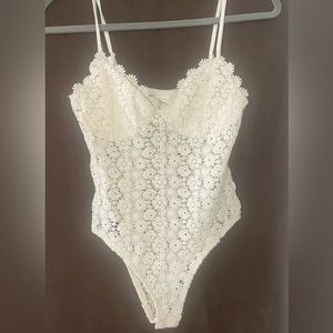 H&M Floral Crochet Bodysuit